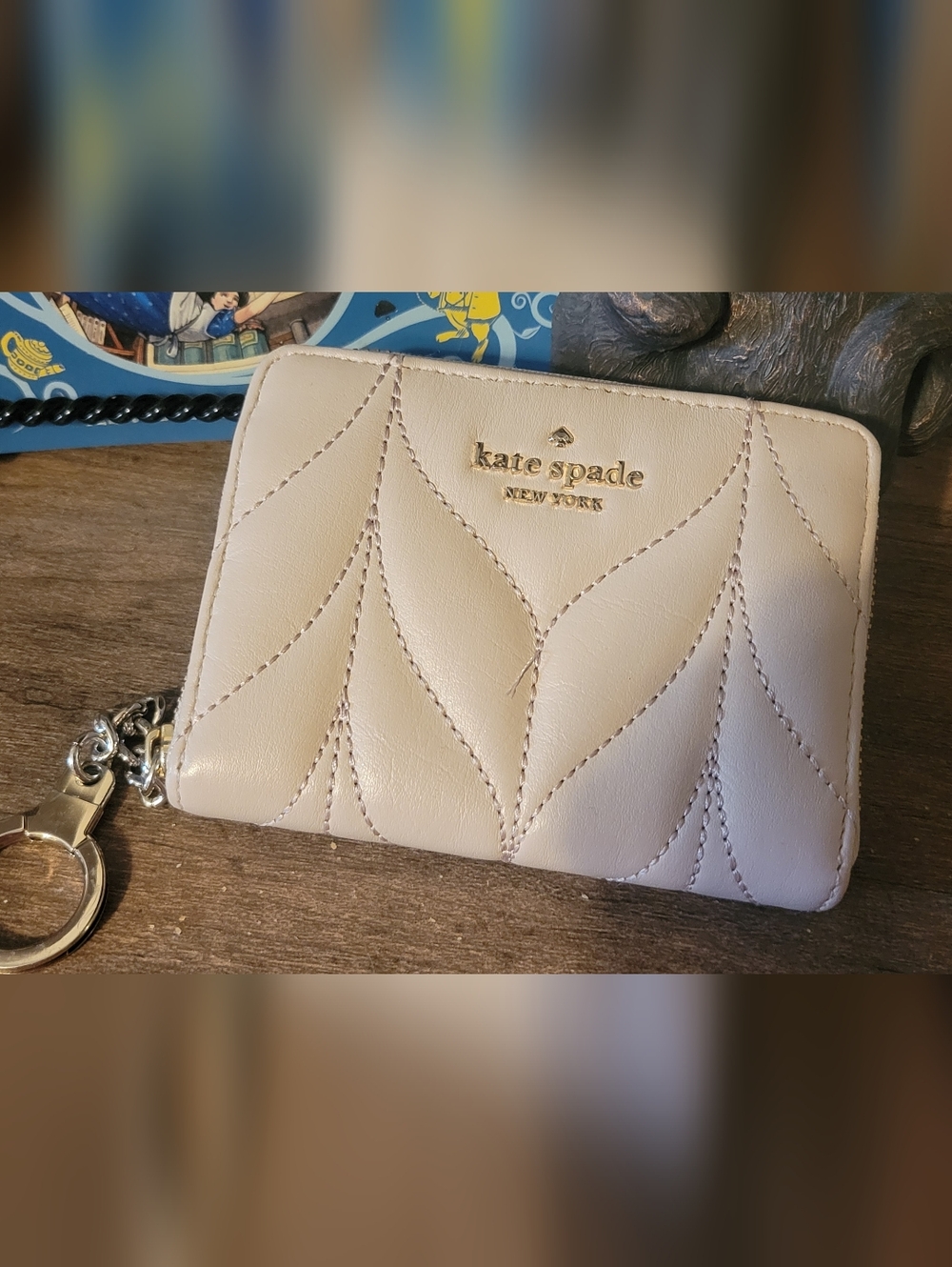 kate spade New York Cream Quilted Leather Wallet